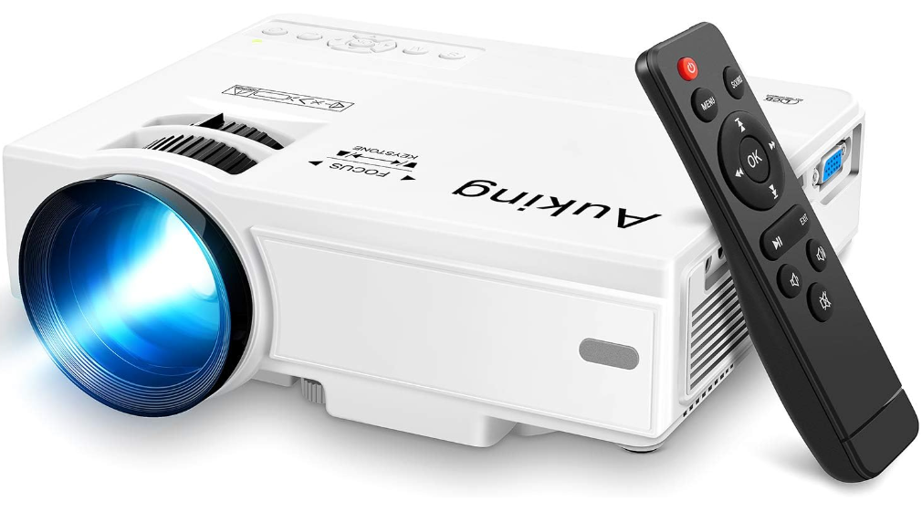 AuKing Projector, 2024 Upgraded Mini Projector, Full HD 1080P Home Theater Video Projector